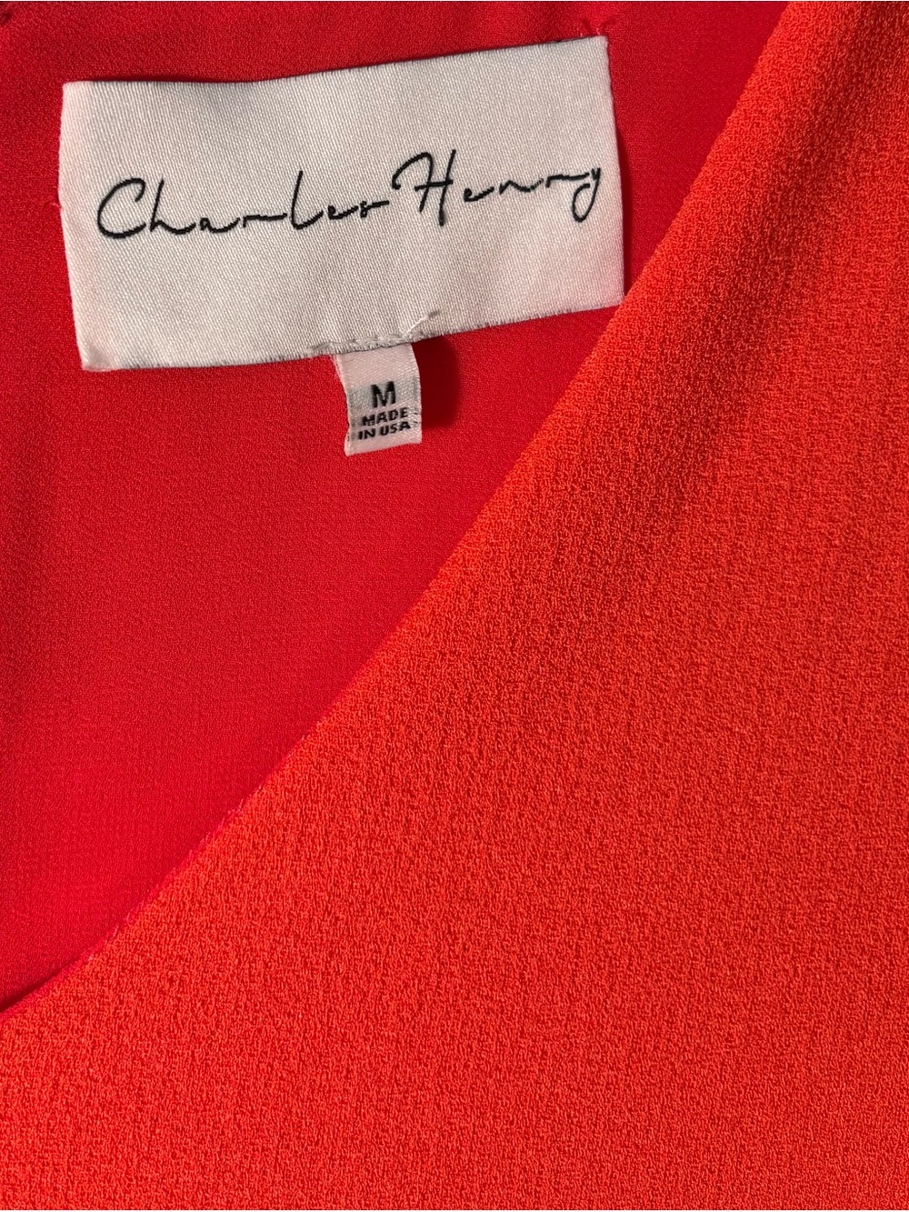 Charles Henry Red V-Neck Cap Short Sleeve Shift Dress Size M Made in USA - Picture 3 of 5